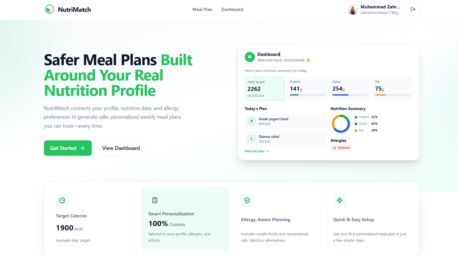NutriMatch preview